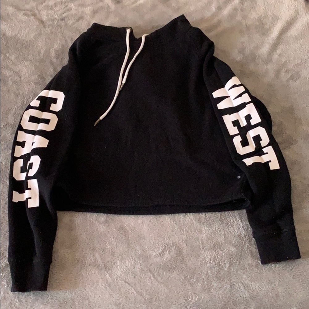 Black Hoodie Crop Top